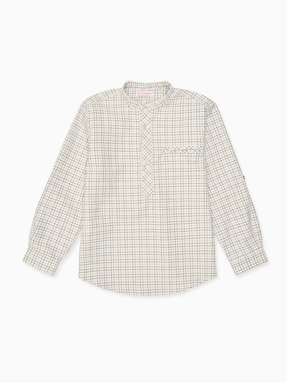 Camel Check Mateo Long Sleeve Boy Shirt