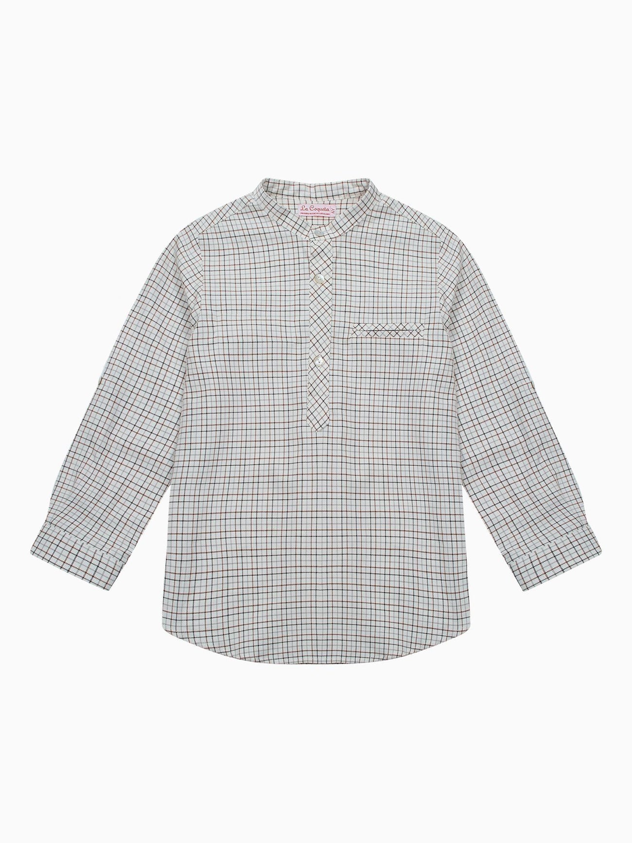 Caramel Check Mateo Long Sleeve Boy Shirt