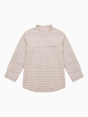 Caramel Check Mateo Long Sleeve Boy Shirt