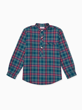 Green Tartan Mateo Long Sleeve Boy Shirt