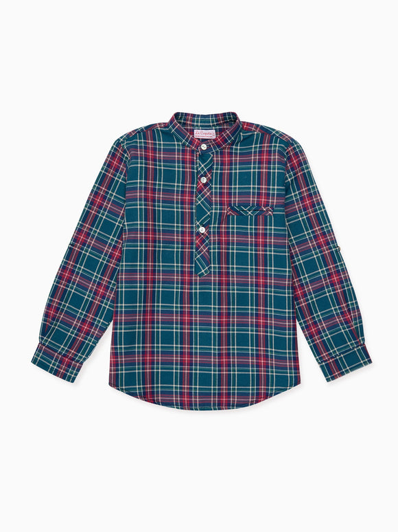 Green Tartan Mateo Long Sleeve Boy Shirt