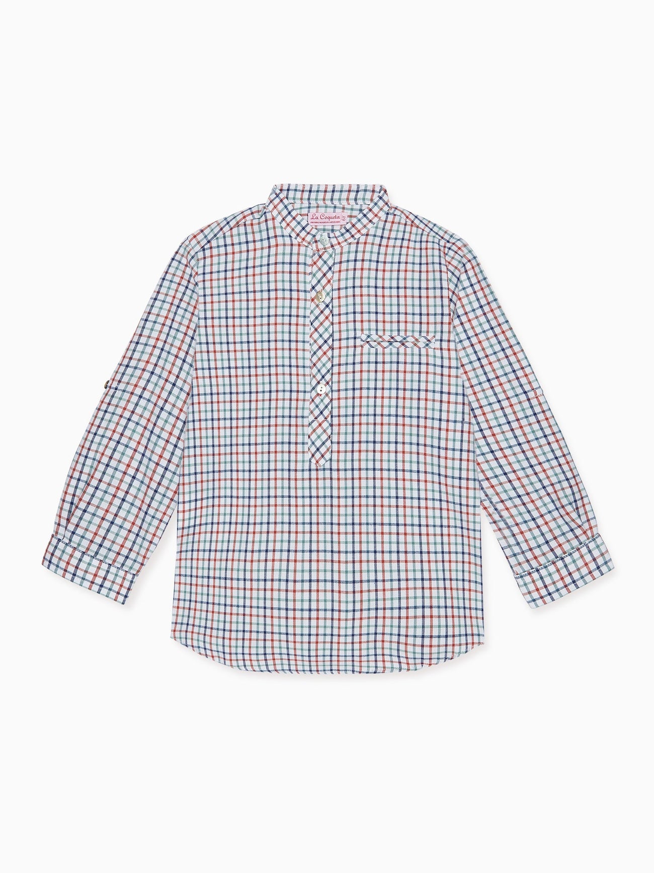Ivory Check Mateo Long Sleeve Boy Shirt