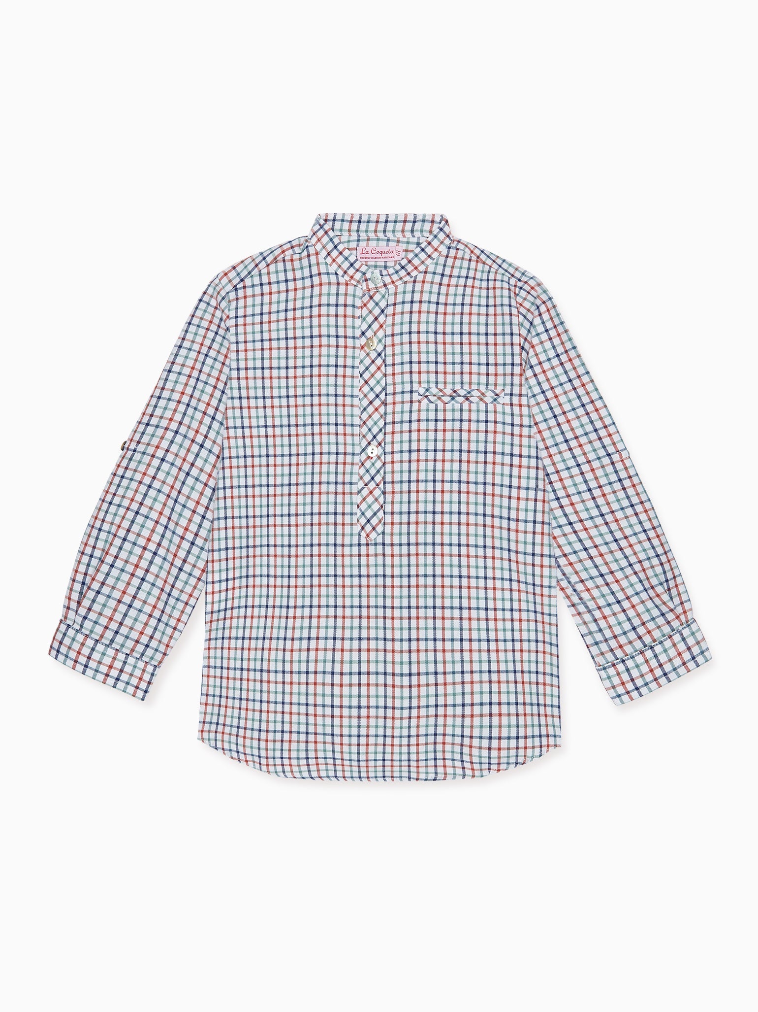 Ivory Check Mateo Long Sleeve Boy Shirt