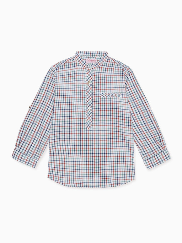 Ivory Check Mateo Long Sleeve Boy Shirt