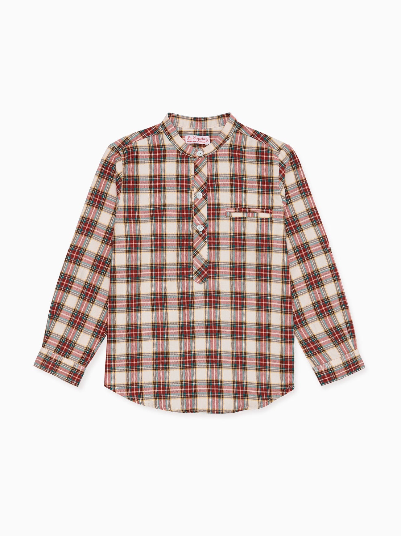 Ivory Tartan Mateo Long Sleeve Boy Shirt