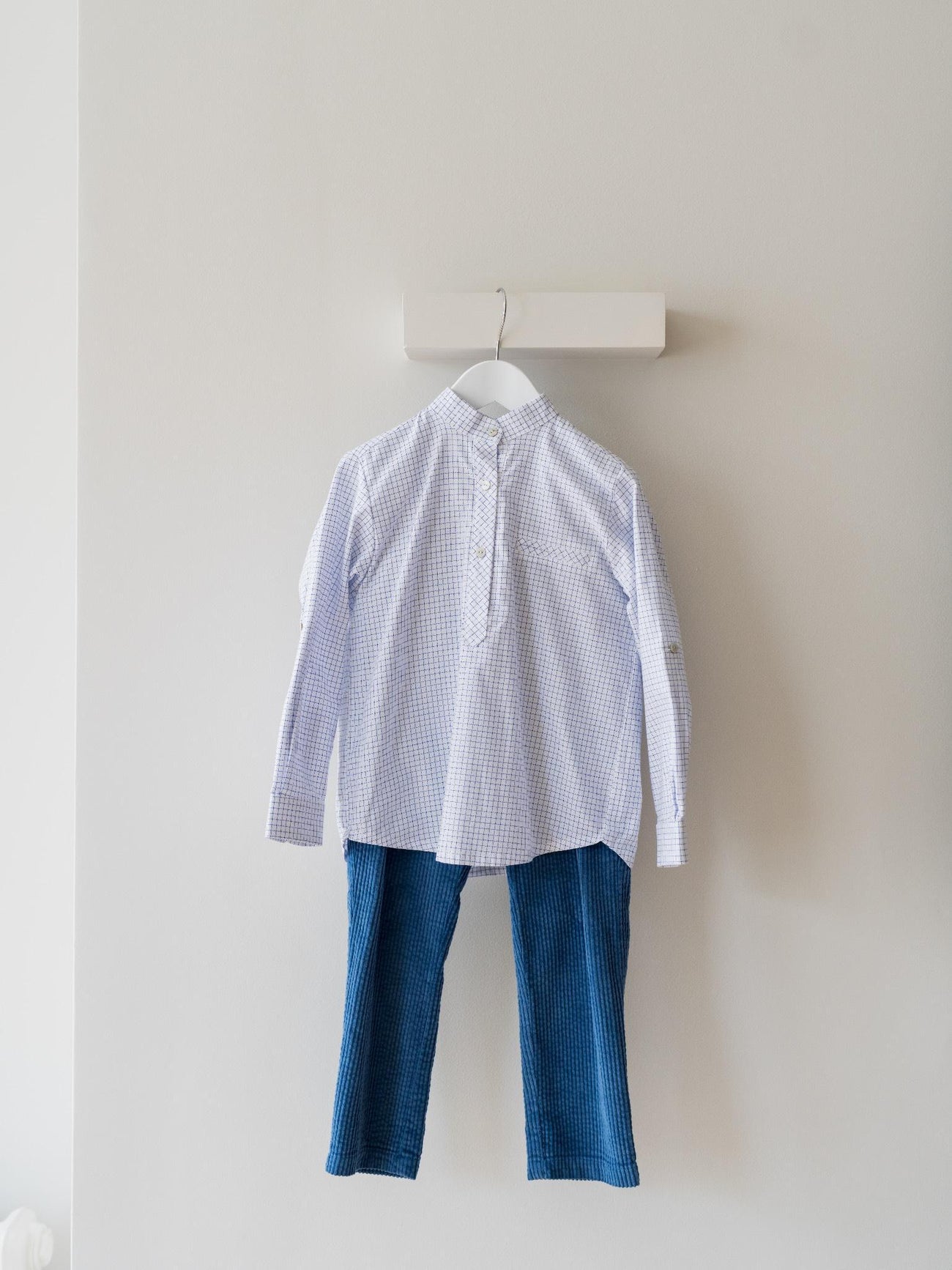 Blue Check Mateo Long Sleeve Boy Shirt