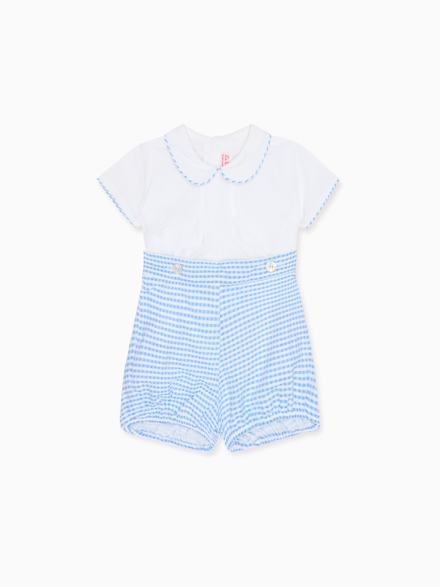 Blue Gingham Mattia Baby Boy Set