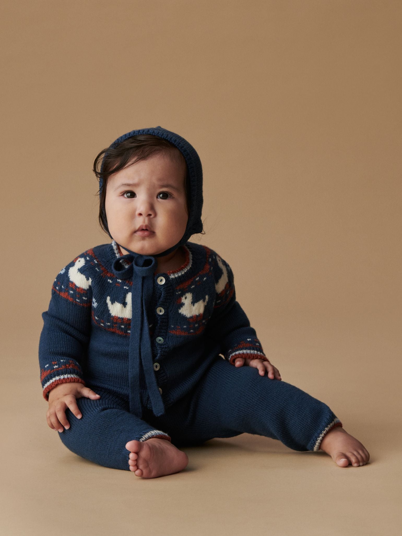 Soft Denim Melange Mavi Merino Duck Baby Knitted Gift Box Set