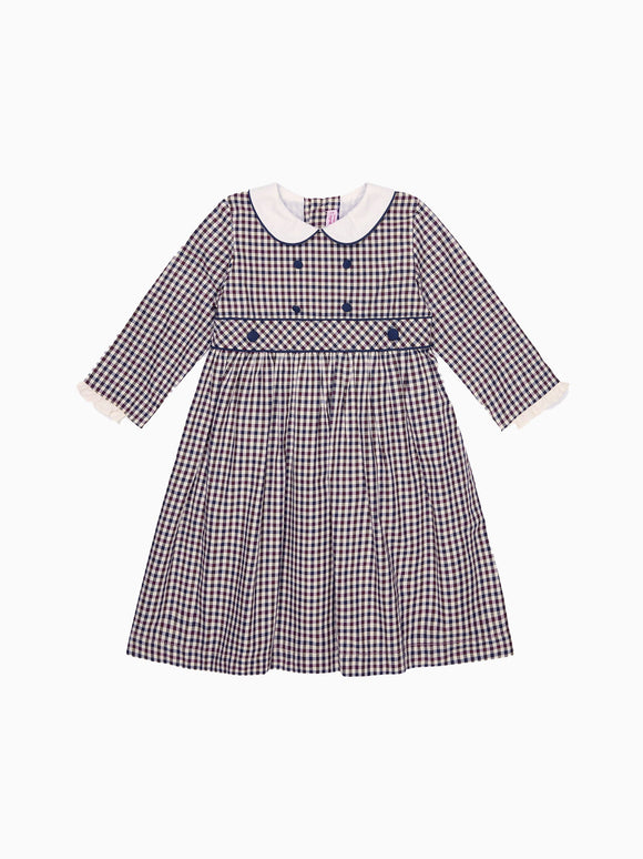 Burgundy Check Melissa Girl Dress
