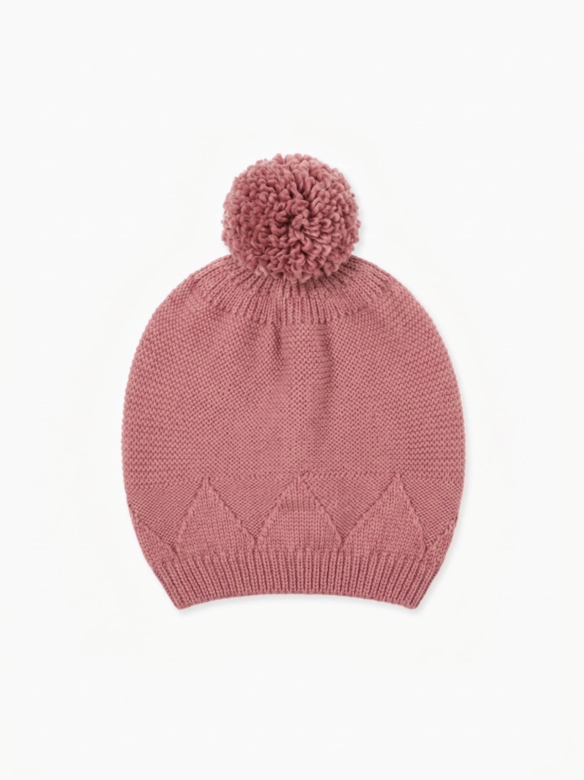 Dark Rose Merino Girl Bobble Hat