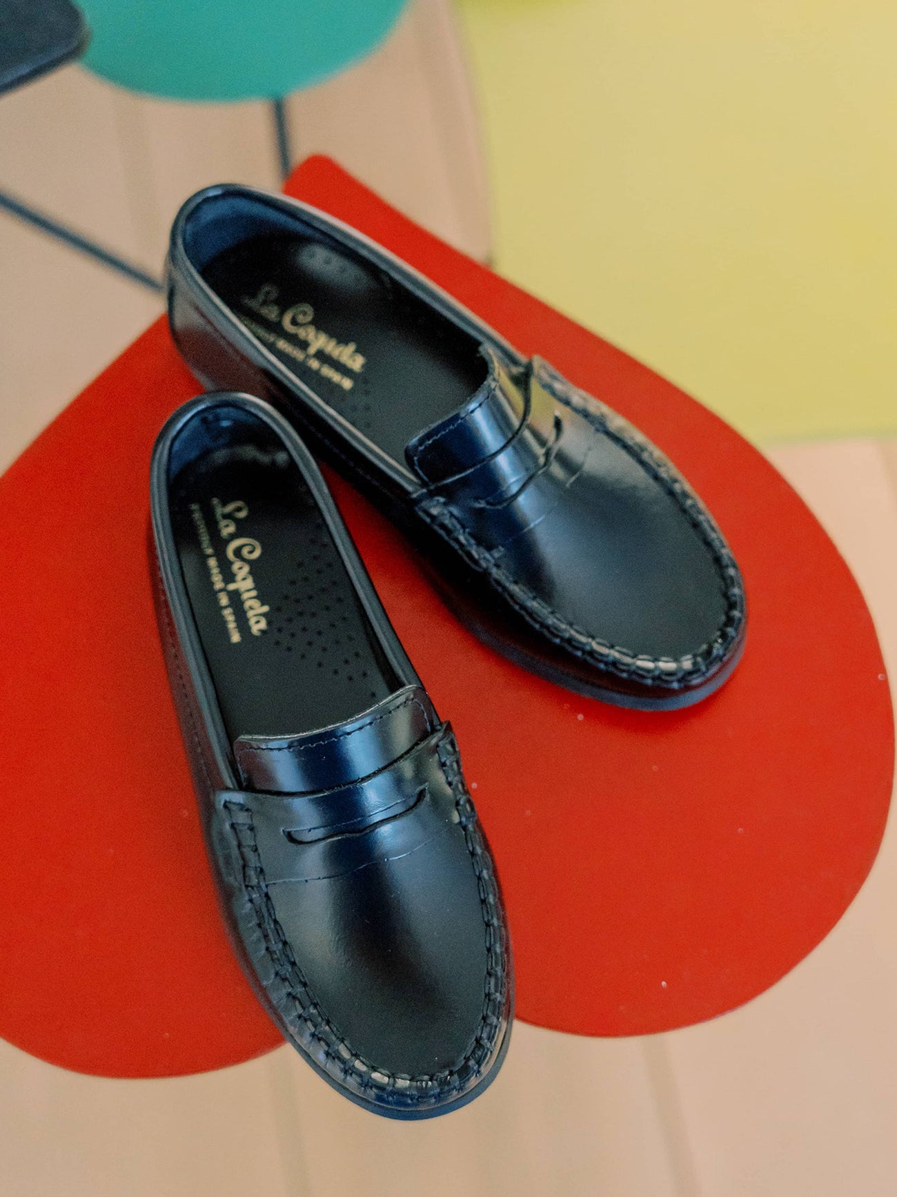 Black Leather Boy Castellanos Loafer Shoes