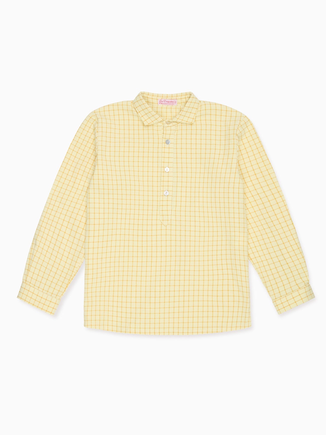 Yellow Check Miguel Long Sleeve Boy Shirt