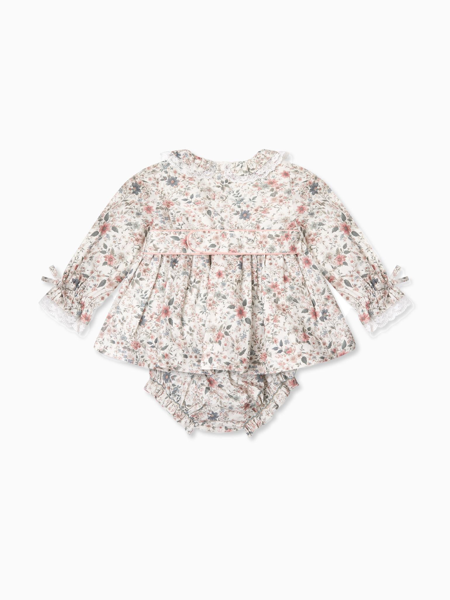 Ivory Floral Milla Baby Girl Hand-Smocked Set