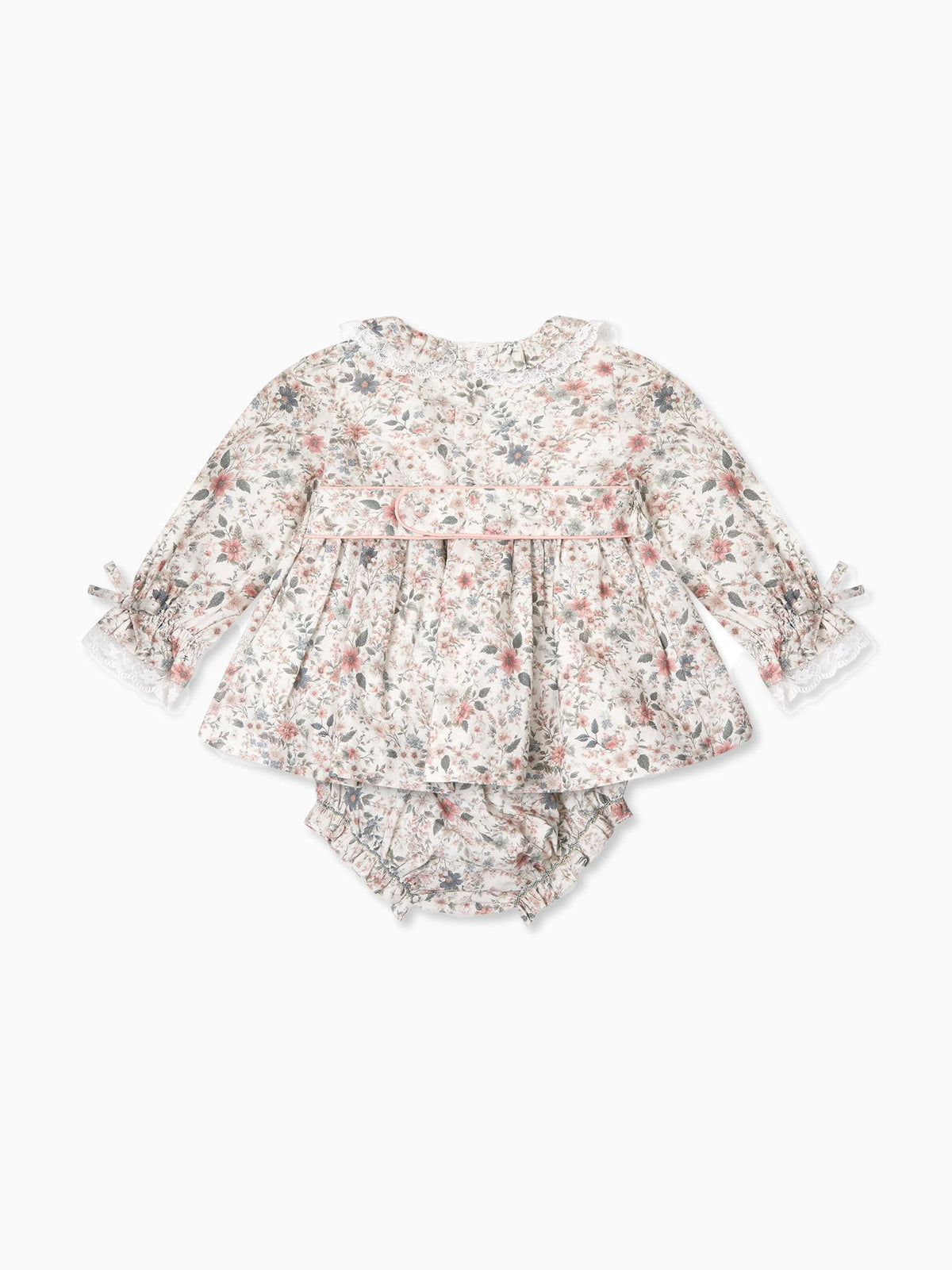 Ivory Floral Milla Baby Girl Hand-Smockde Set