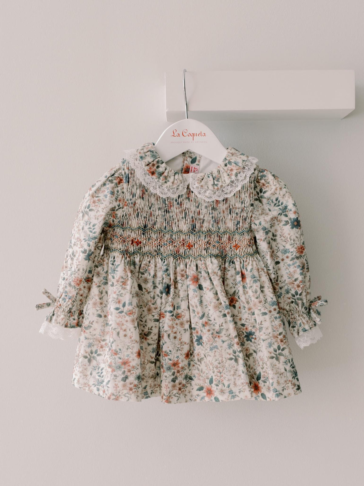 Ivory Floral Milla Baby Girl Hand-Smockde Set