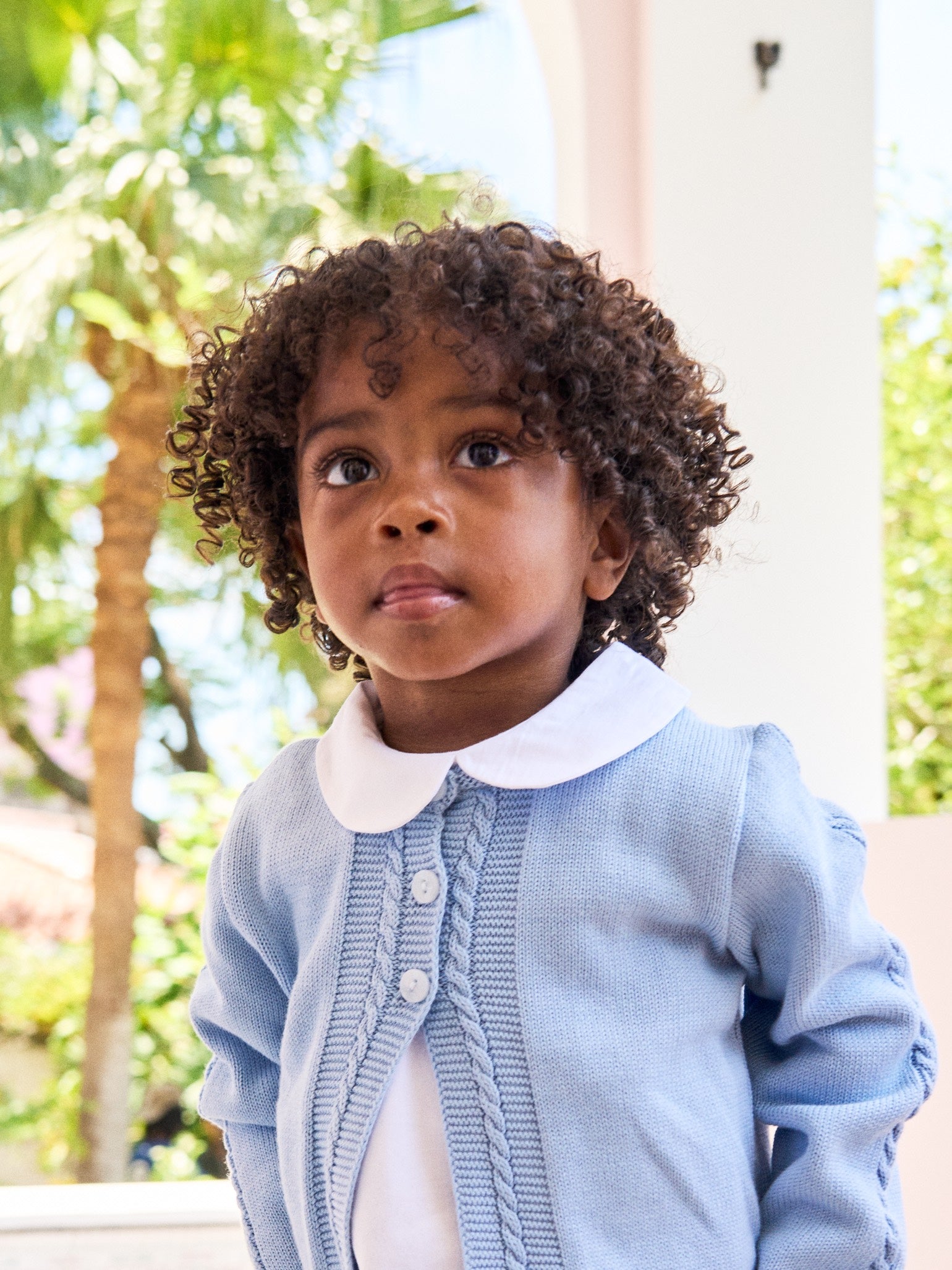 Dusty Blue Dakota Cotton Baby Cardigan