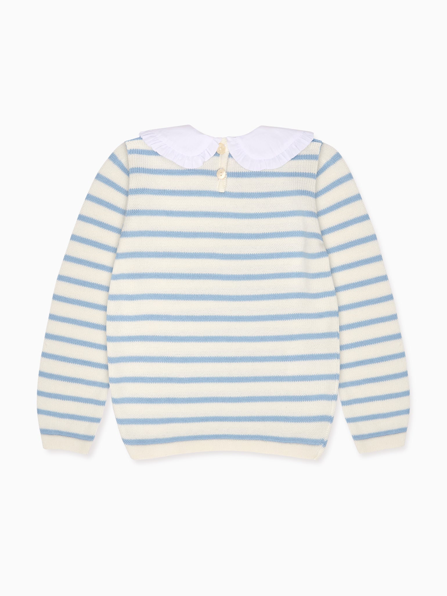 Dusty Blue Stripe Morissa Cotton Girl Jumper