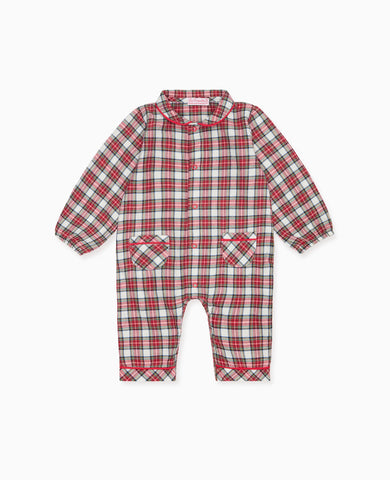 Ivory Tartan Navidad Baby Pyjamas