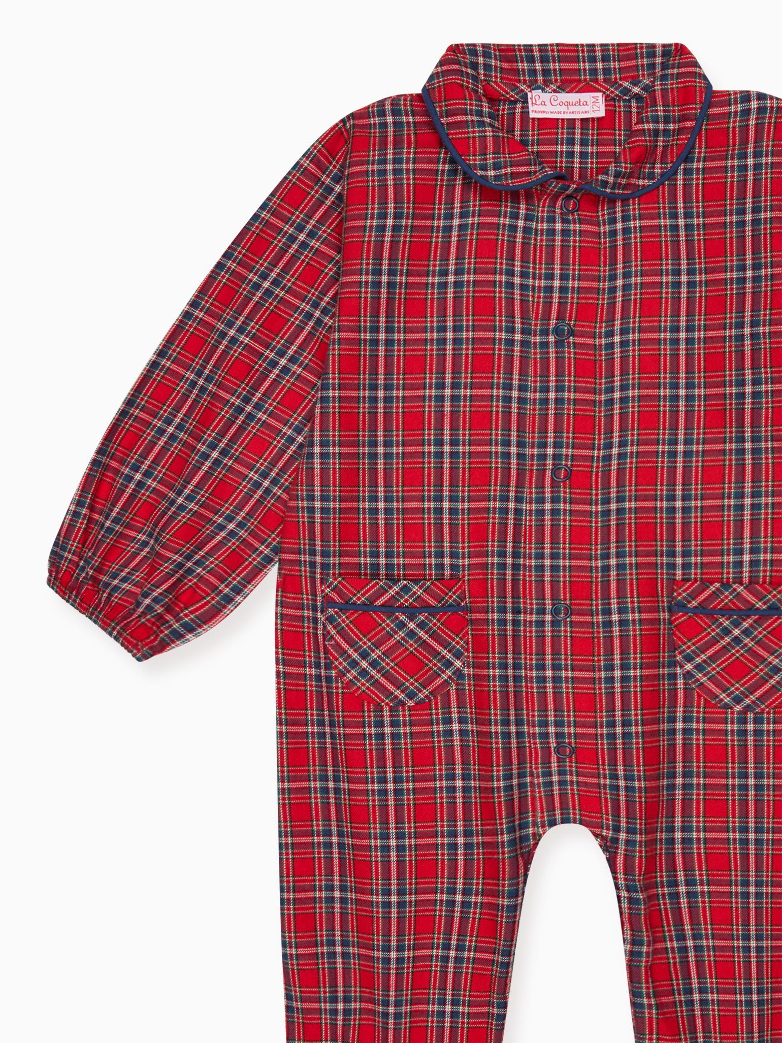 Red Tartan Navidad Baby Pyjamas
