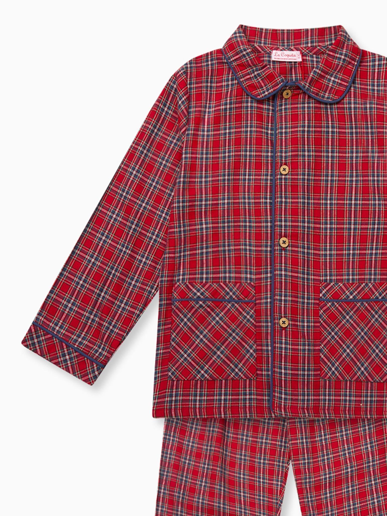 Red Tartan Navidad Kids Pyjamas