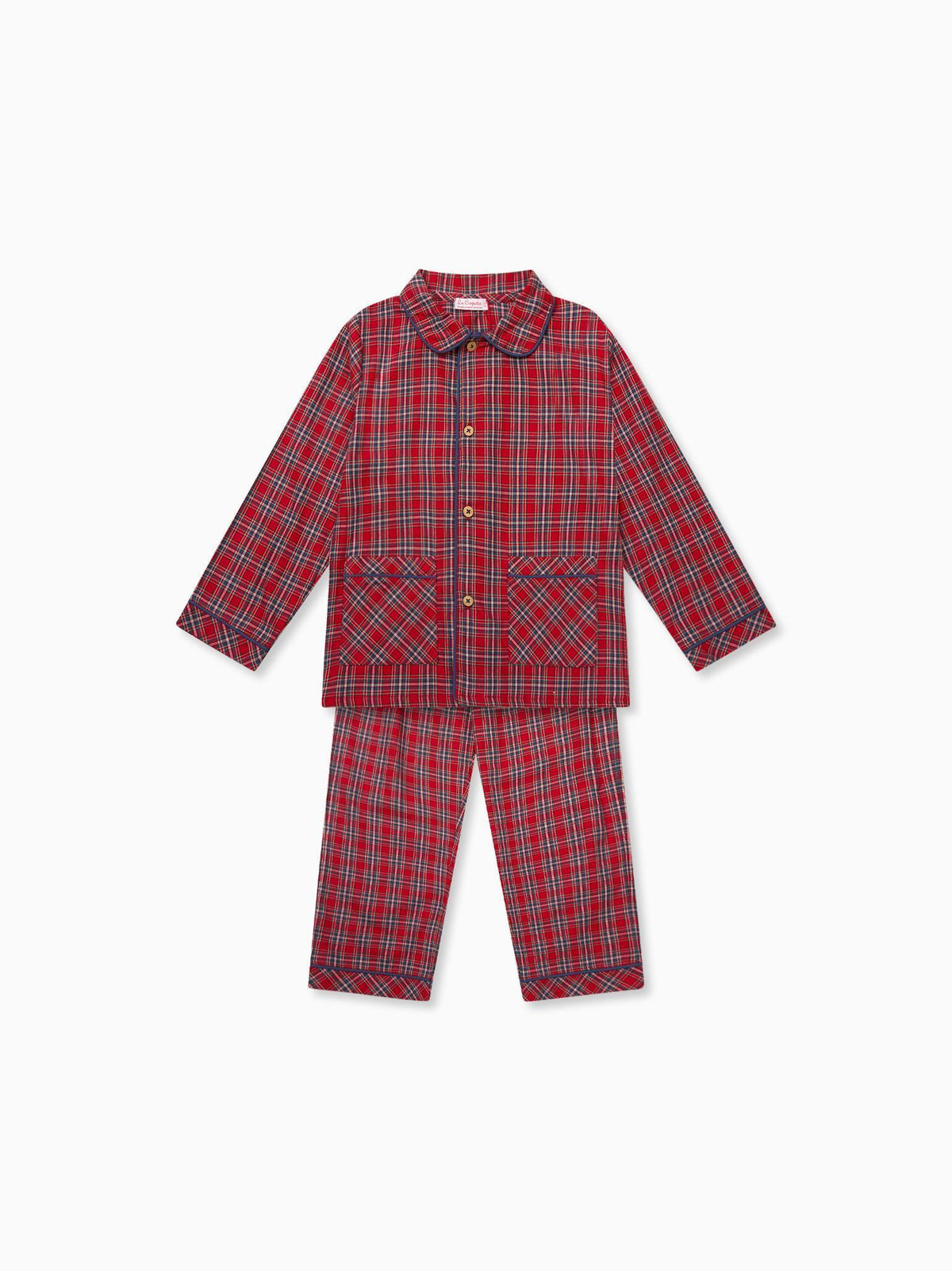 Red Tartan Navidad Kids Pyjamas