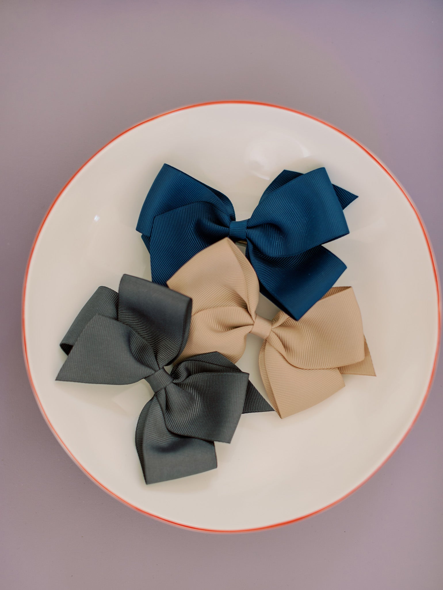 Dark Grey Big Bow Girl Clip