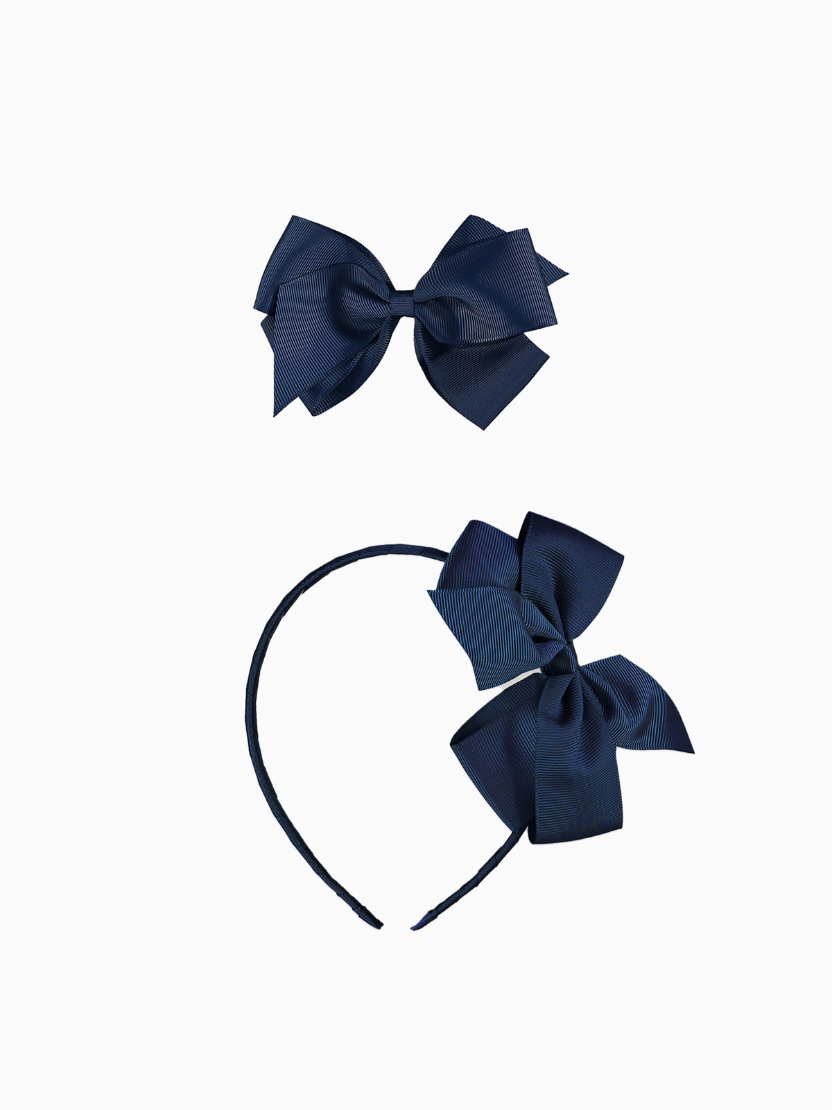 Navy Blue Big Bow Hair Accessories Bundle