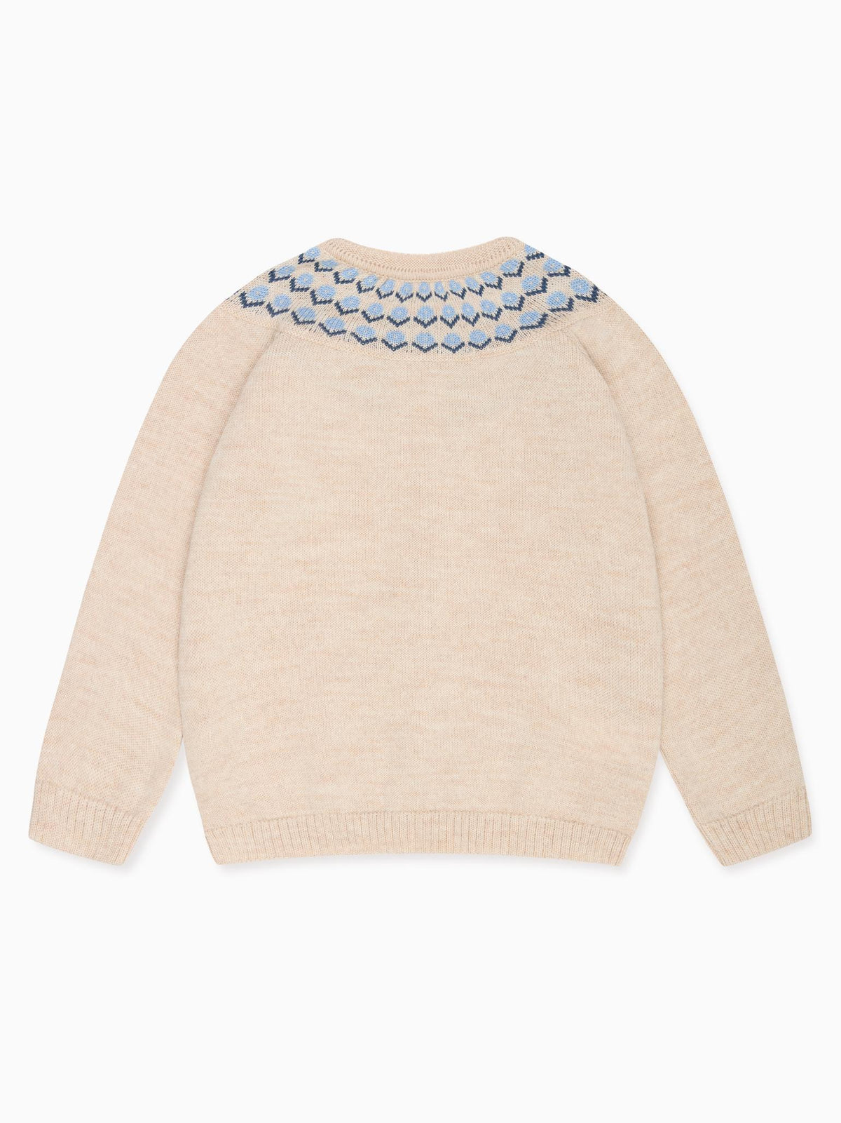 Oatmeal Nelia Merino Fair Isle Girl Cardigan