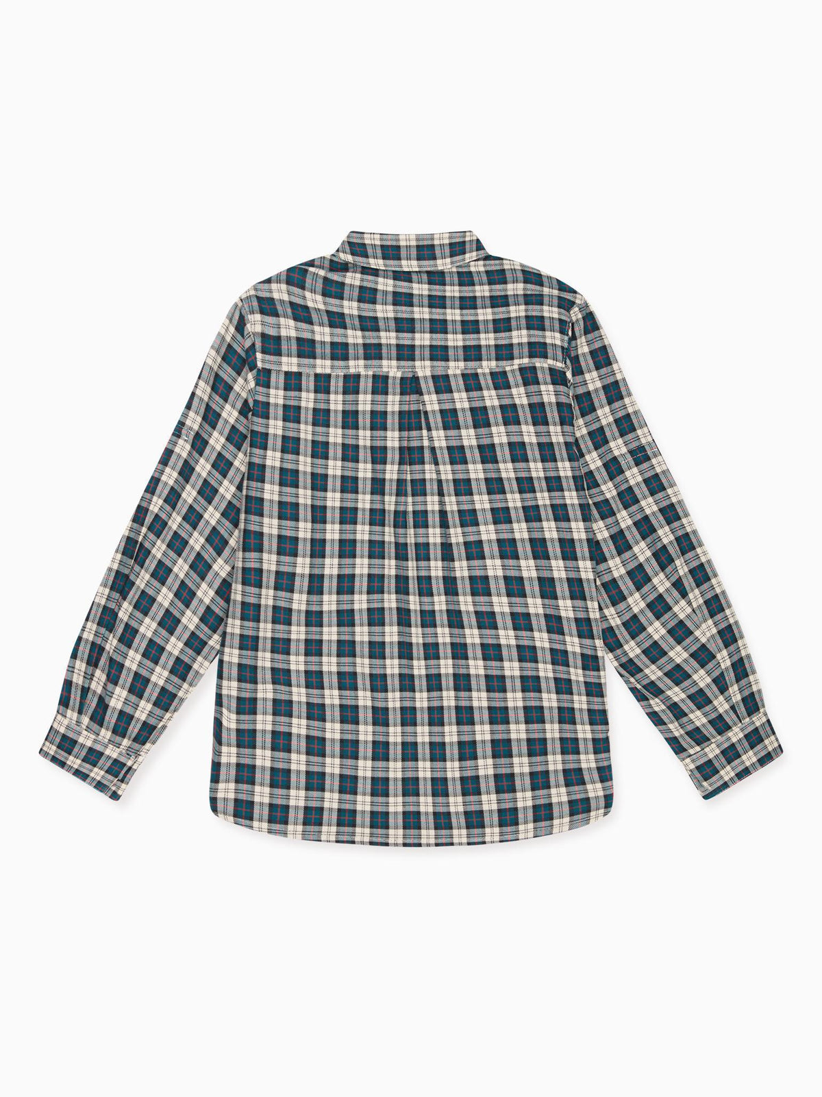 Teal Tartan Nico Long Sleeve Boy Shirt