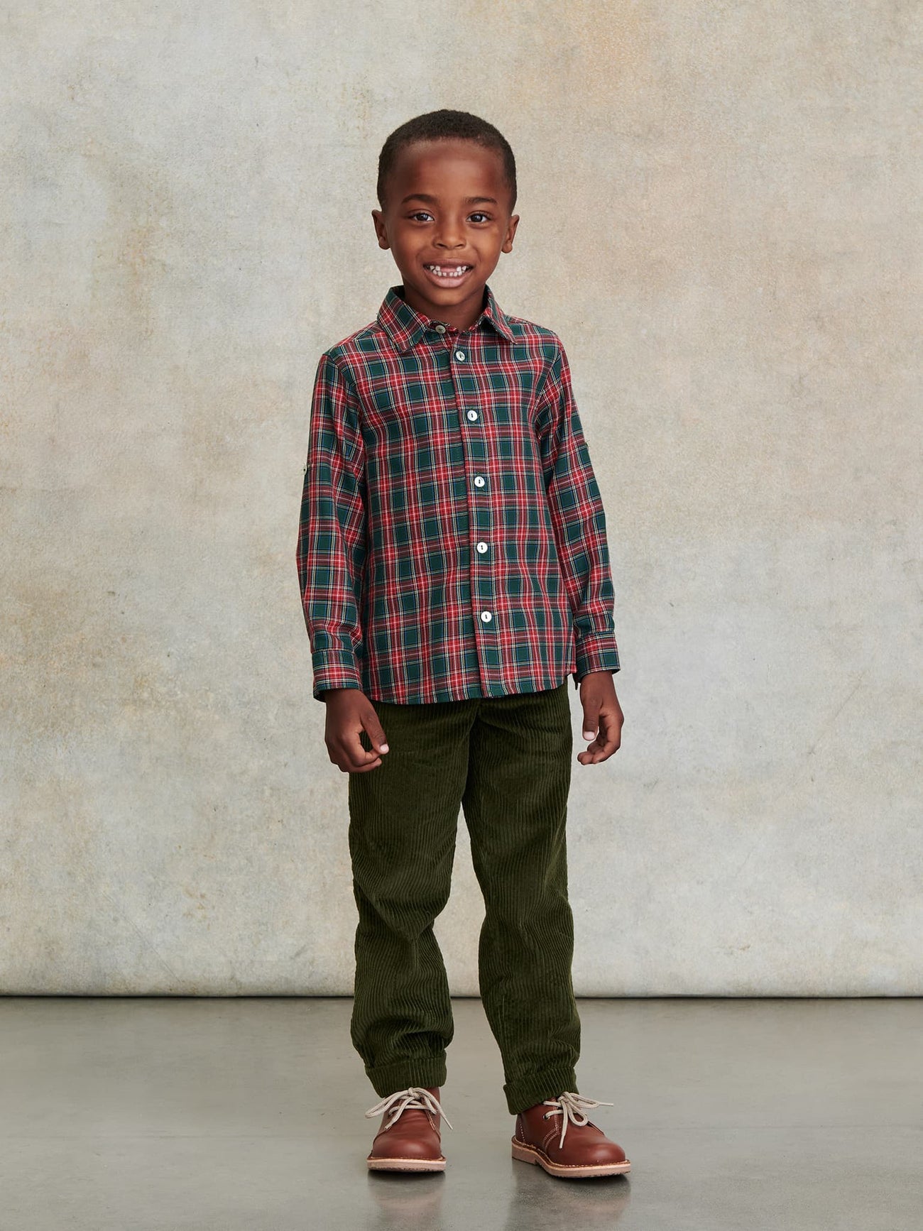 Green Tartan Nico Long Sleeve Boy Shirt