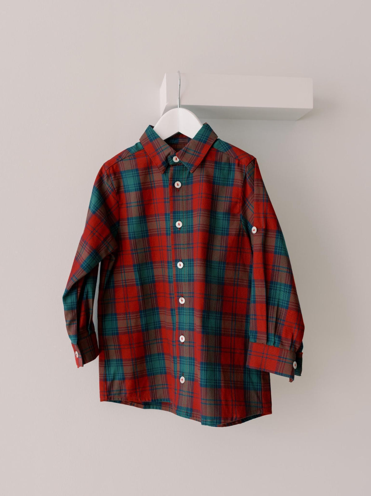 Green Tartan Nico Long Sleeve Boy Shirt