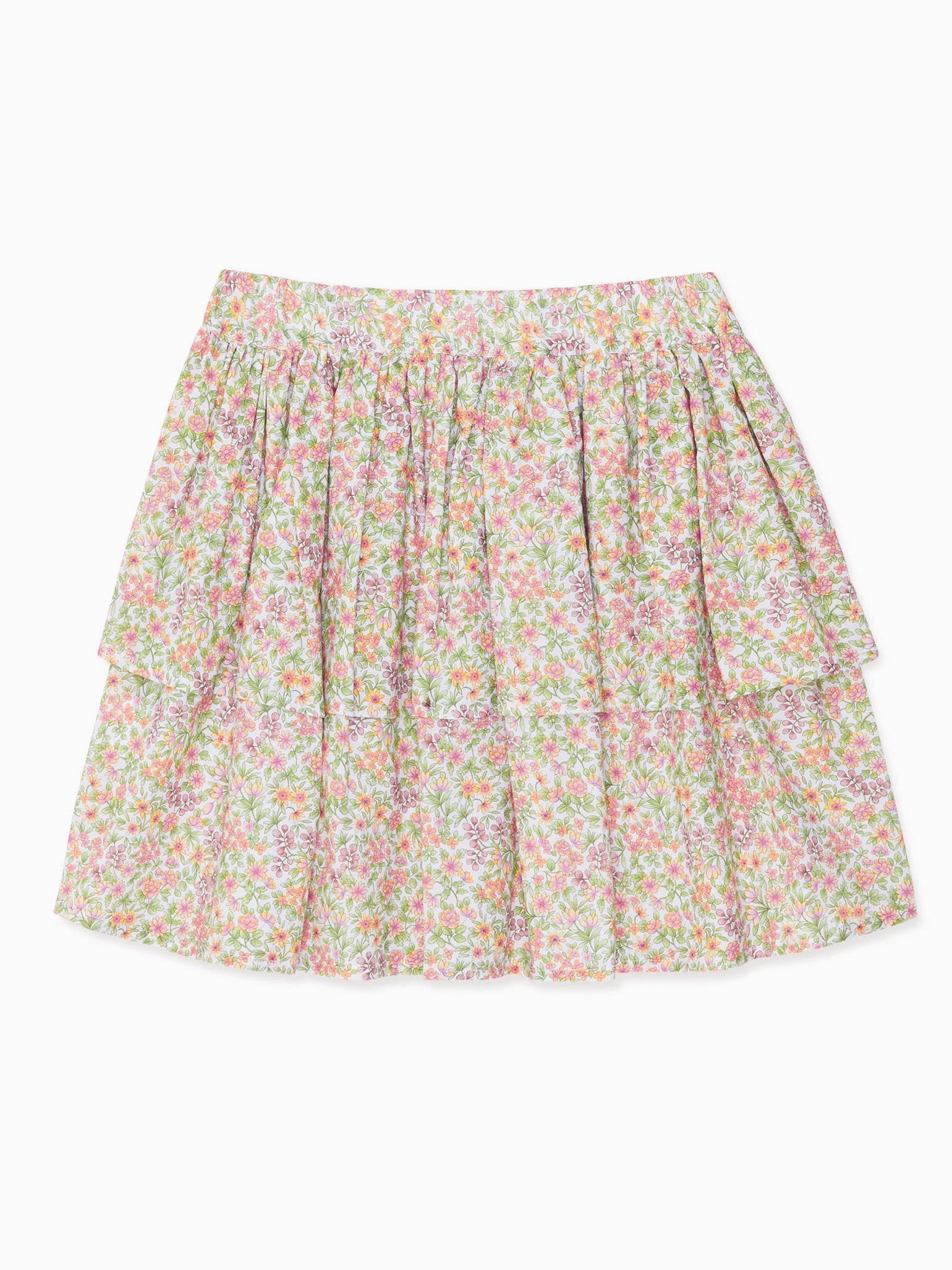 Pink Floral Ninah Girl Cotton Skirt