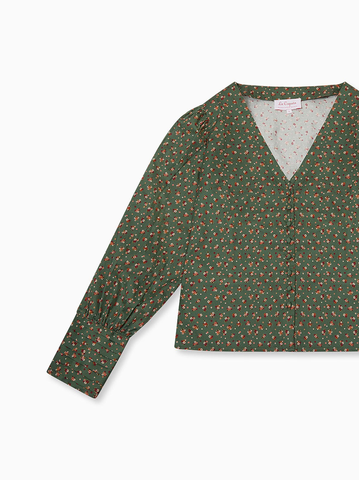 Green Floral Oceanne Women Long Sleeve Shirt