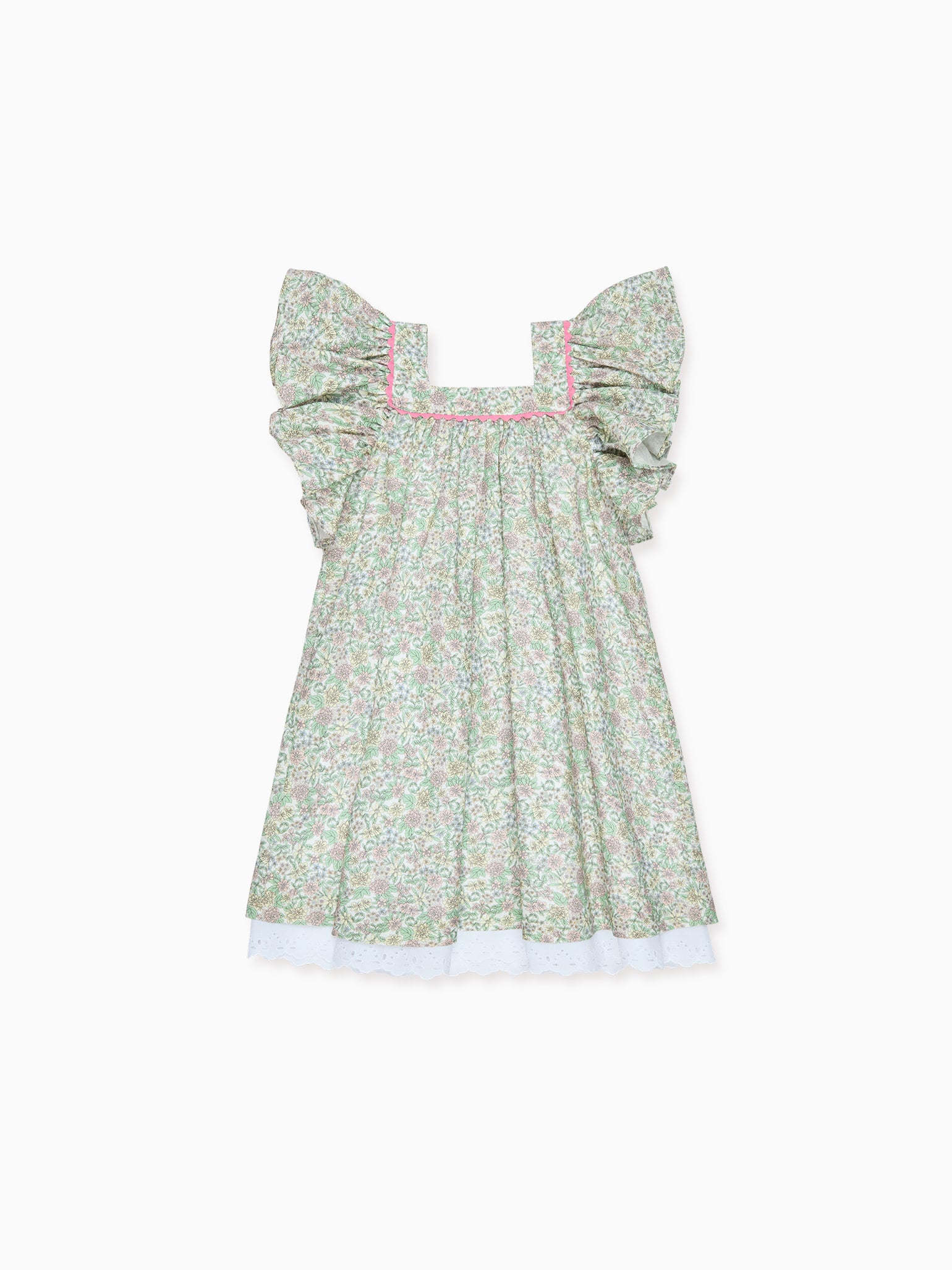 Orange Floral Ocra Girl A-Line Dress