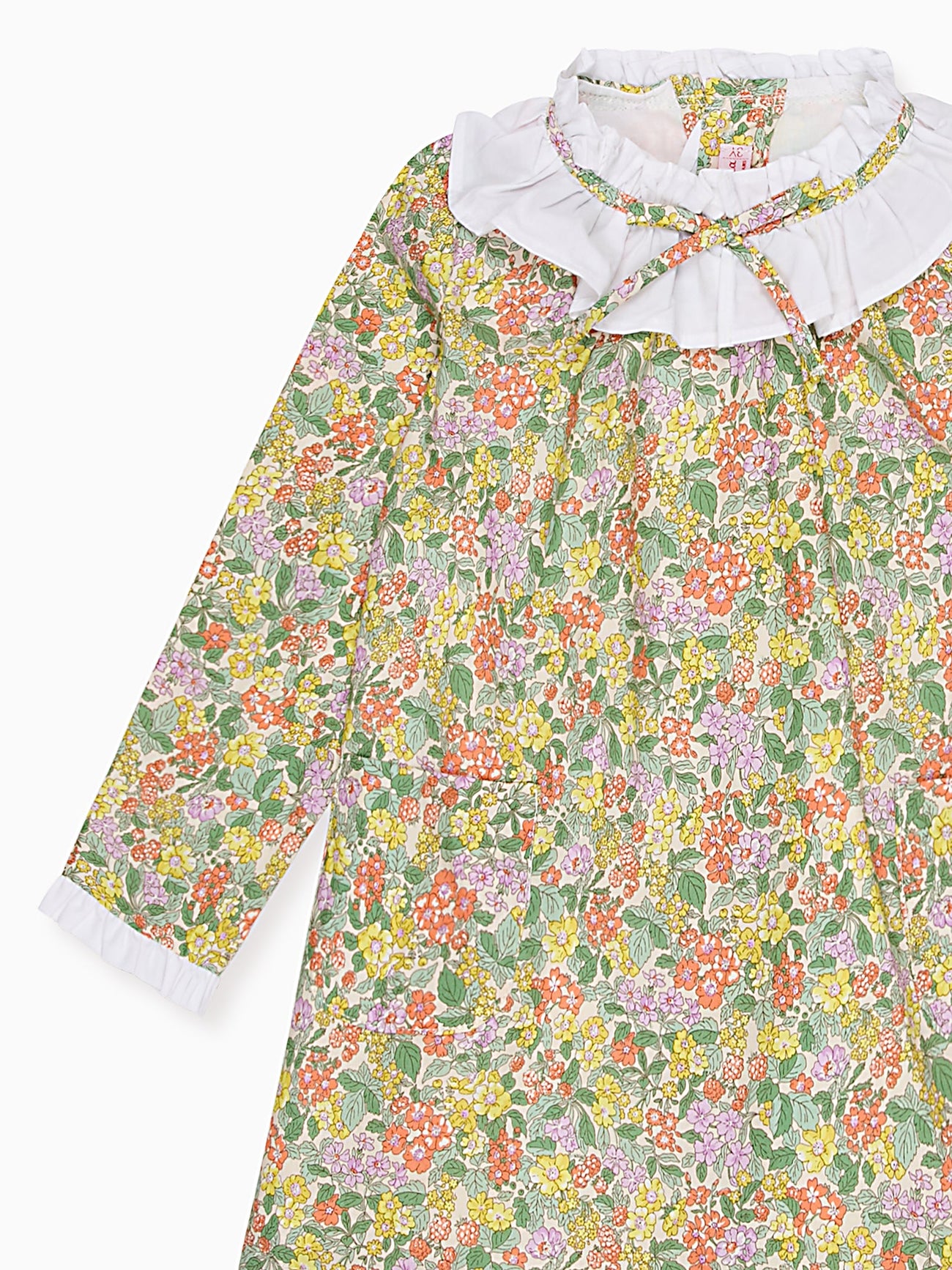 Yellow Floral Odisea Girl Made With Liberty Fabric A-Line Dress