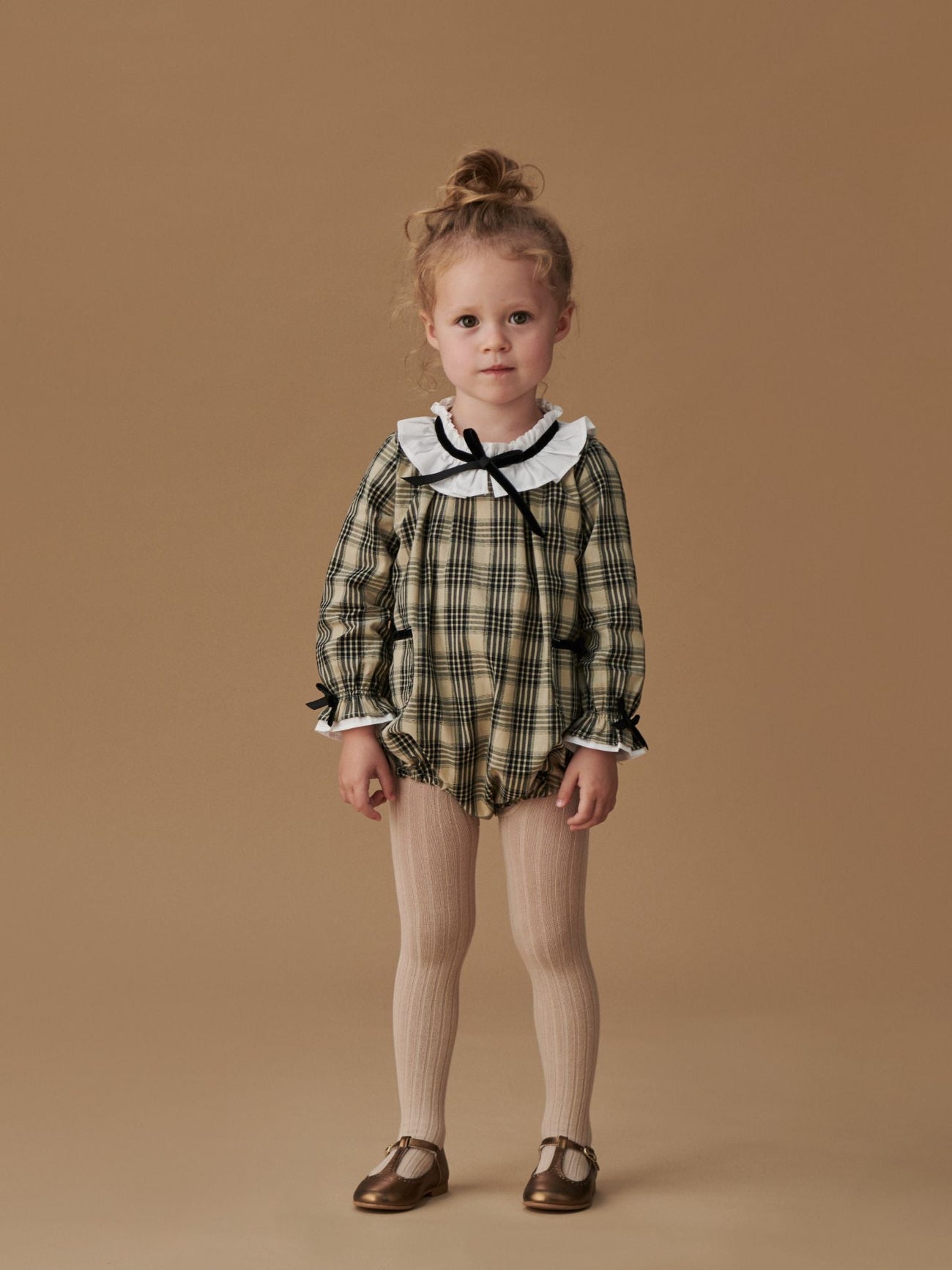 Sand Check Odisea Baby Girl Romper