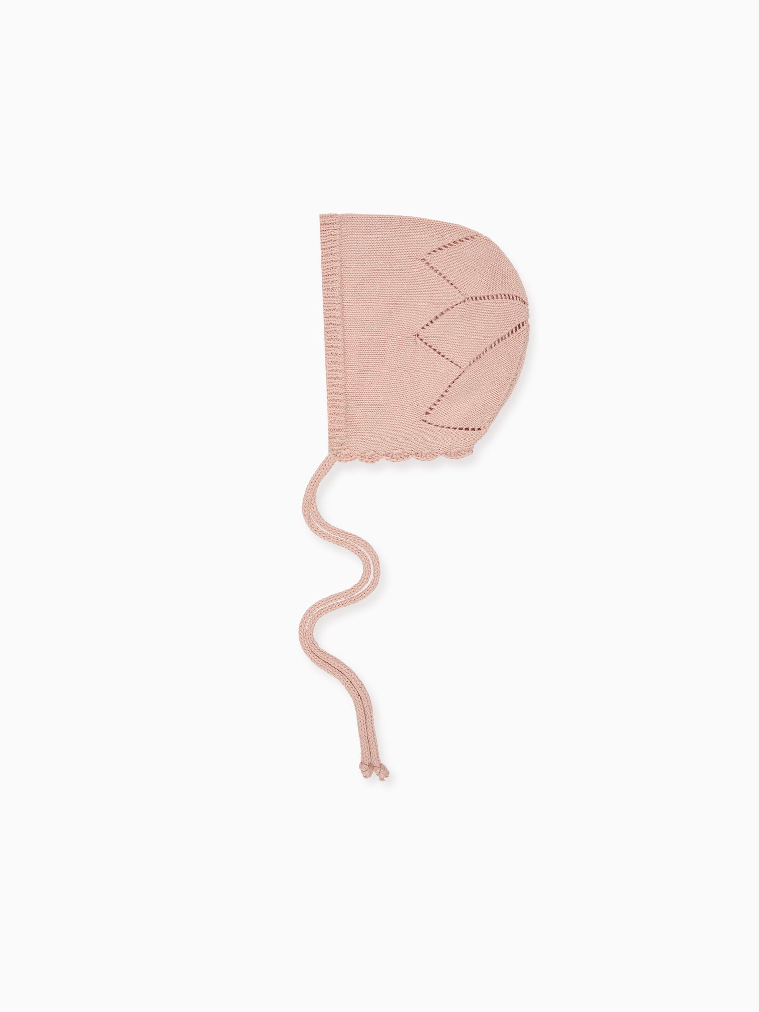 Dusty Pink Olfa Cotton Baby Girl Knitted Bonnet