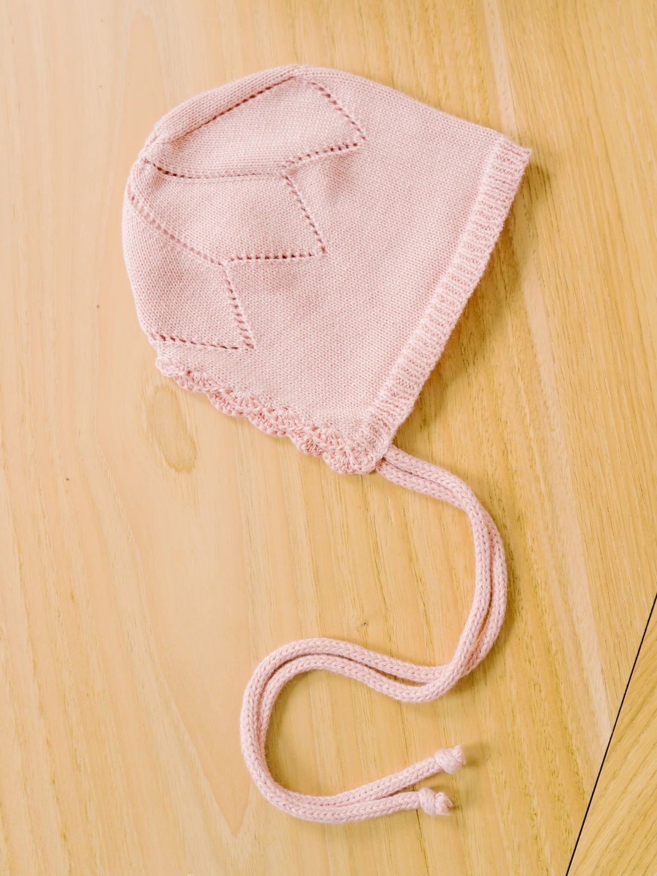 Dusty Pink Olfa Cotton Baby Girl Knitted Bonnet