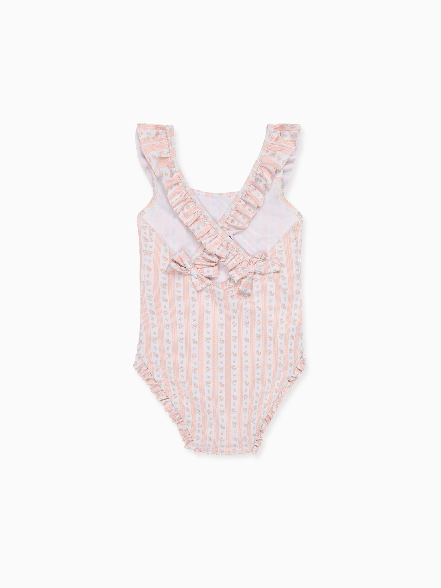 Pink Floral Stripe Opal Girl Swimsuit