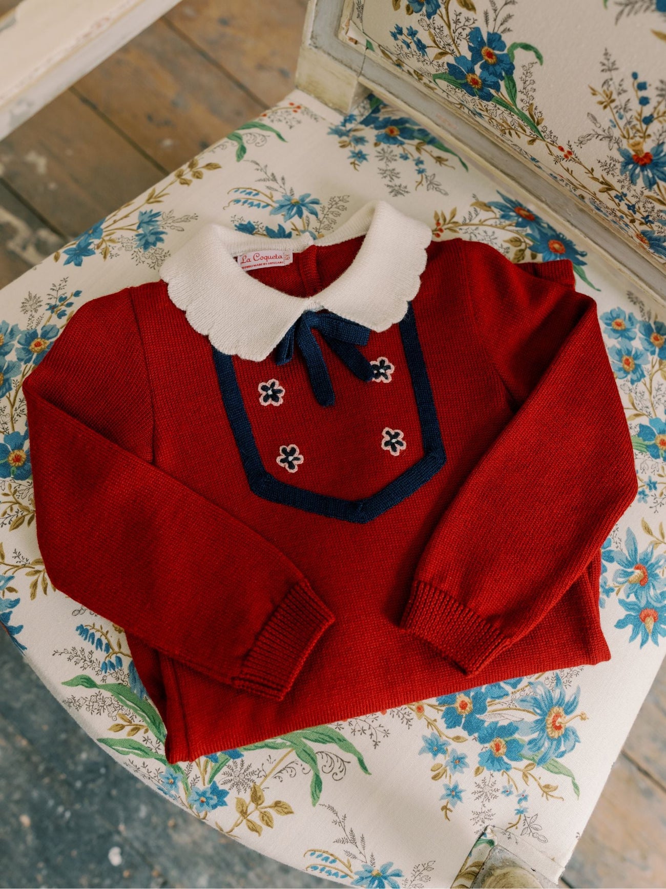 Burgundy Madena Girl Merino Knitted Dress