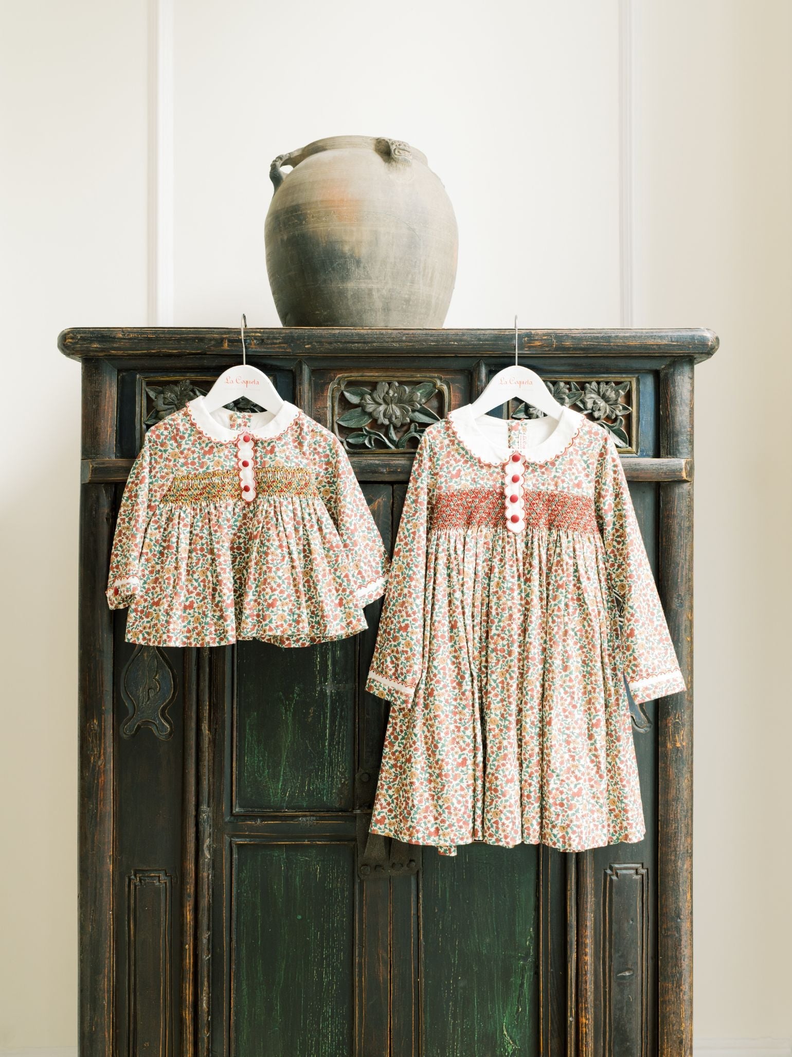 Terracotta Floral Noelia Baby Girl Hand-Smocked Set