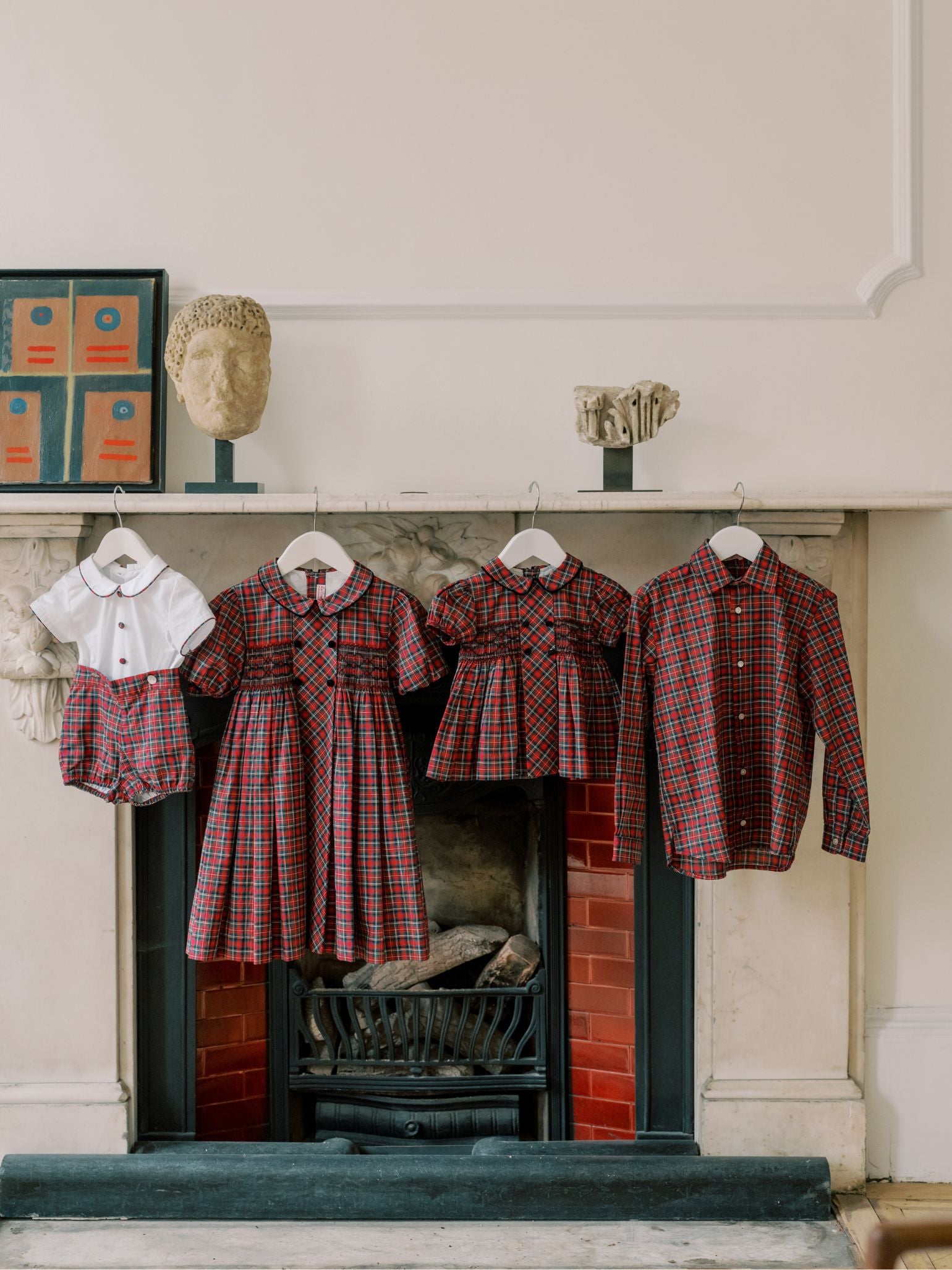 Red Tartan Arcadia Girl Hand-Smocked Dress