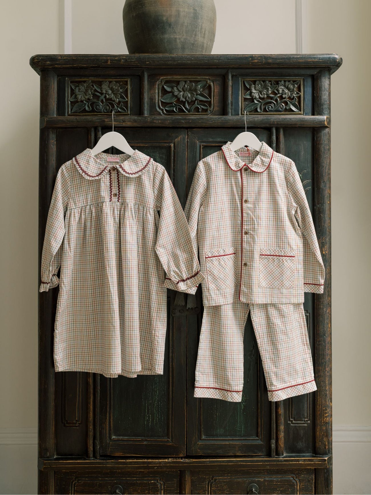 Ivory Check Romero Kids Pyjamas