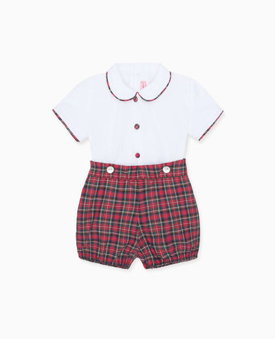 Red Tartan Pablo Baby Boy Set