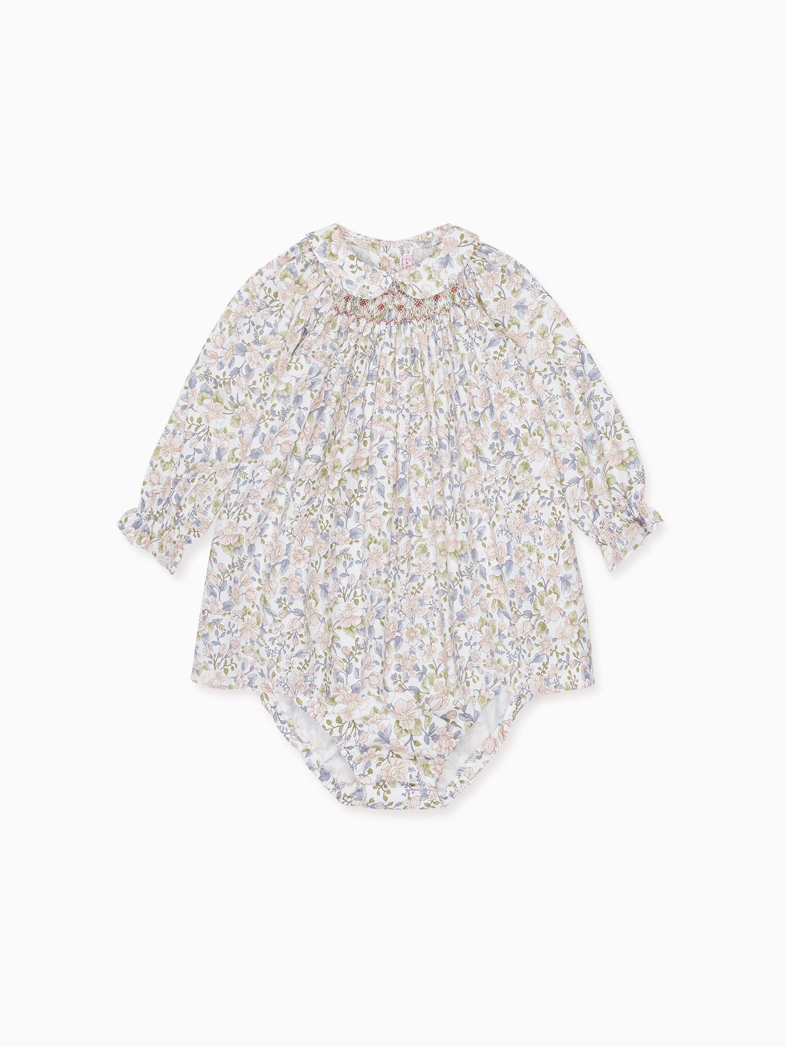 Pink Floral Palma Baby Girl Smock Set