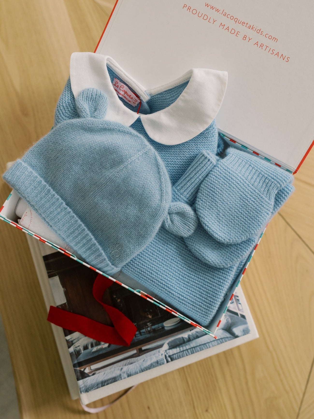 Blue Palmira Cashmere Baby Set