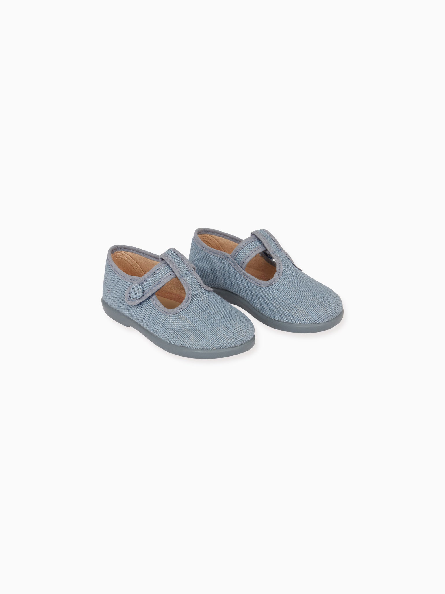 Dusty Blue Pedro Canvas Baby T-Bar Espadrille