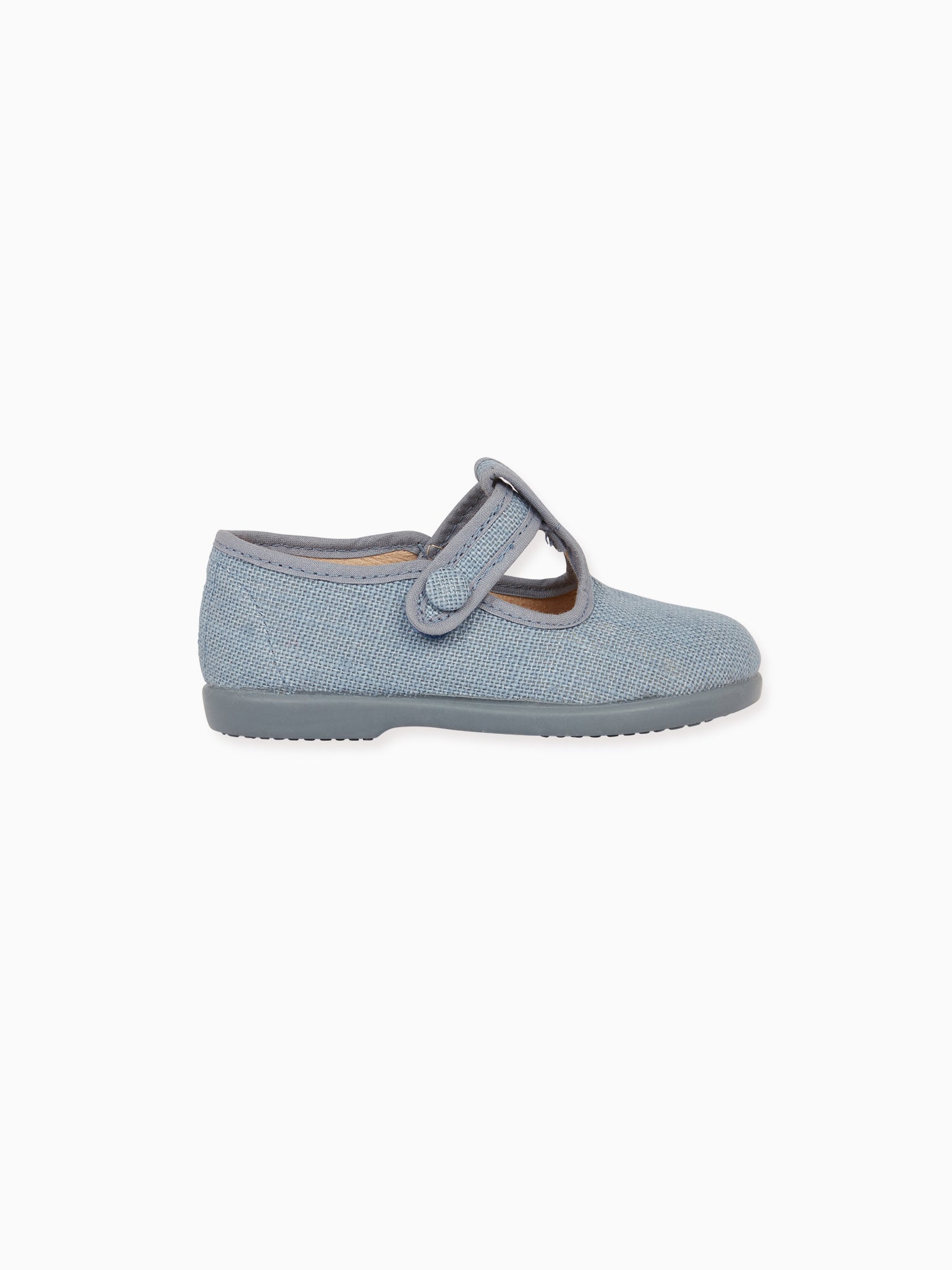 Dusty Blue Pedro Canvas Baby T-Bar Espadrille