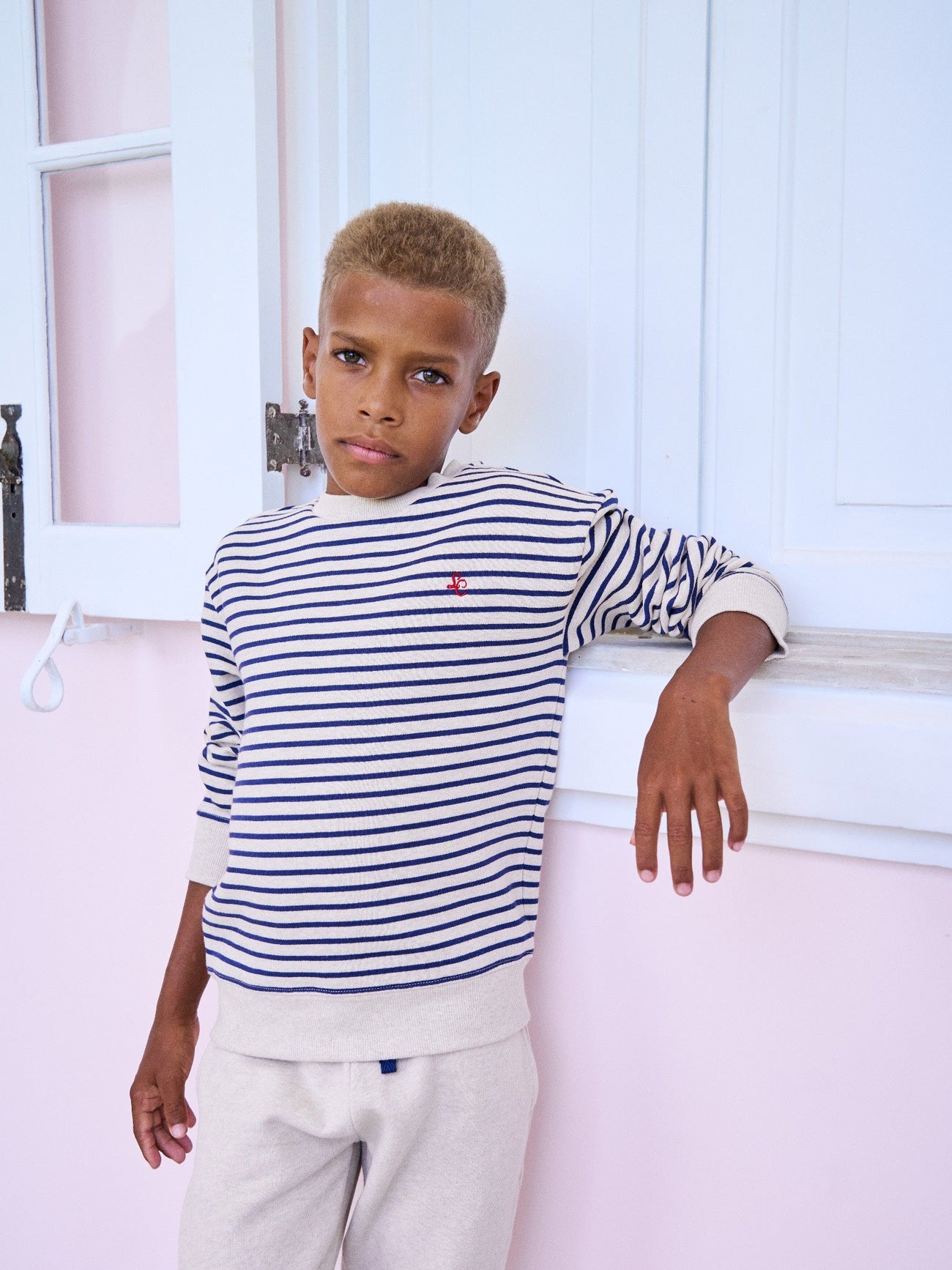 Navy Stripe Pernille Kids Sweatshirt