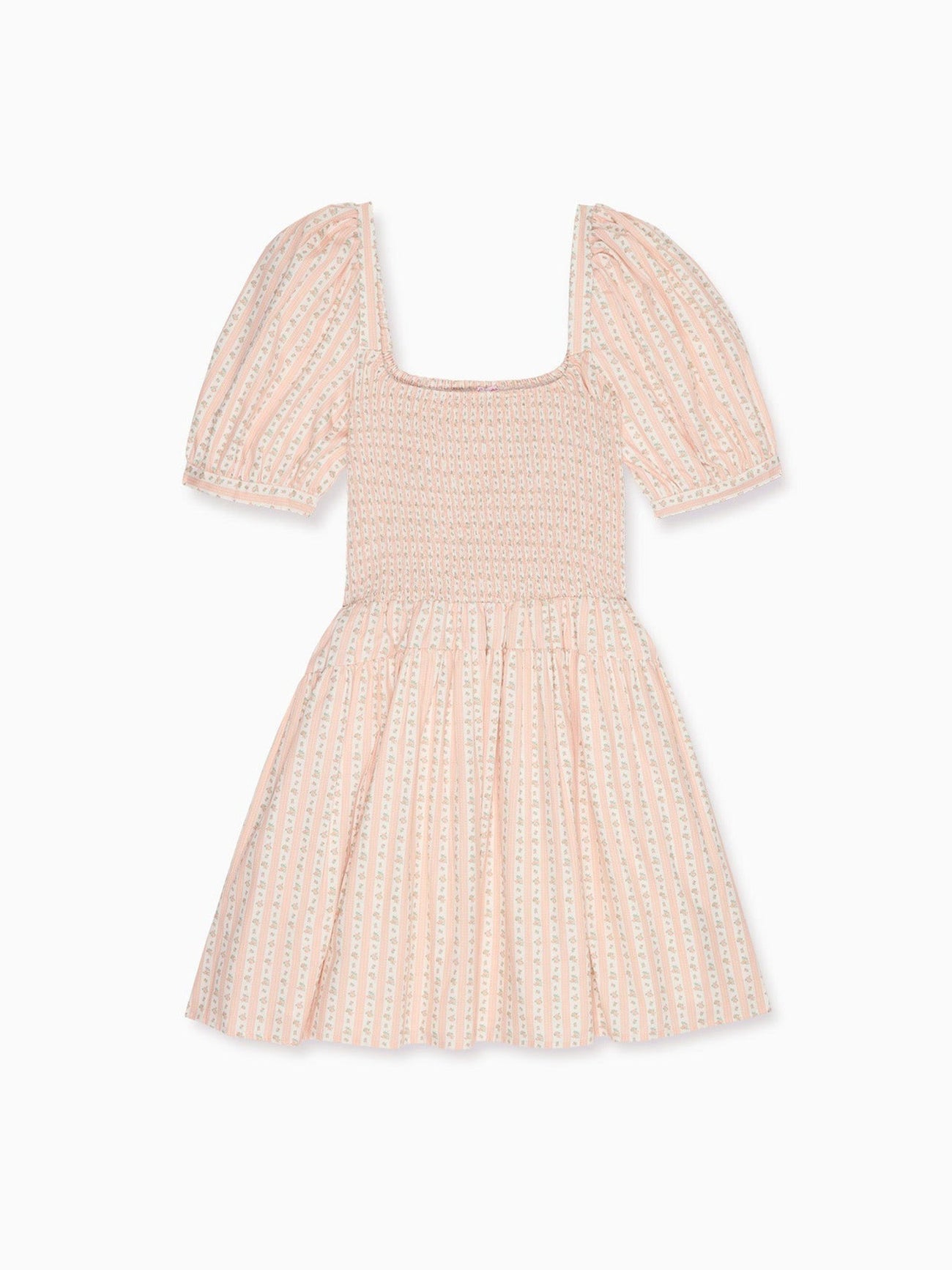 Pink Floral Stripe Sevilla Woman Knee Length Dress